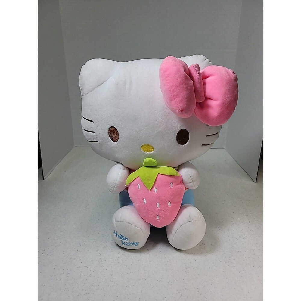 Hello Kitty Holding Strawberry With Large Pink Bow 16”